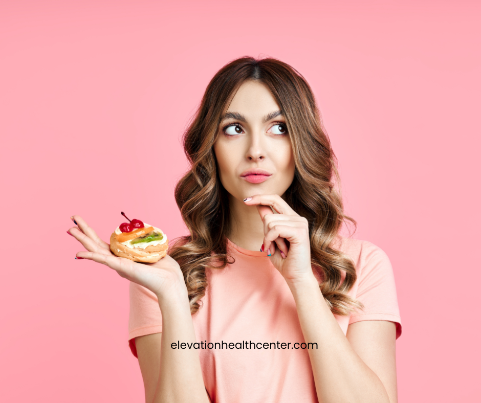 woman unsure of eating sugar