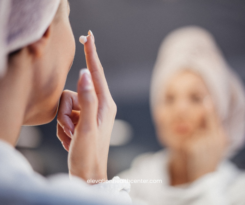 woman with anti-aging cream