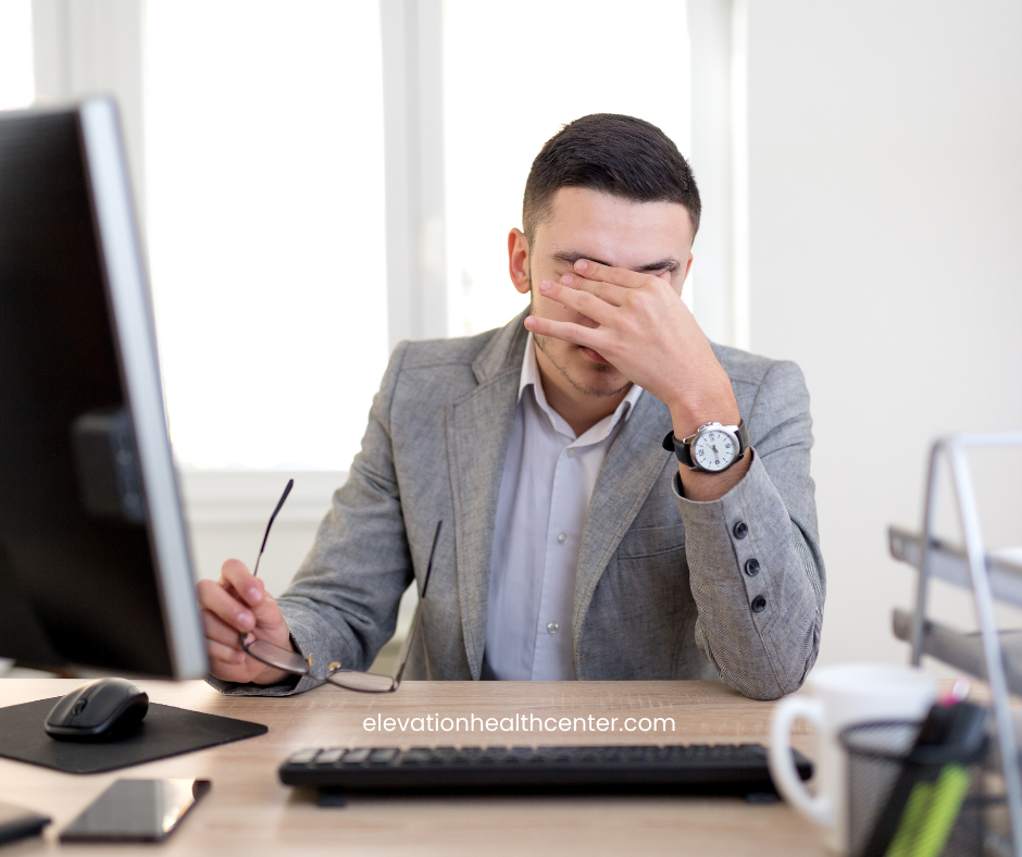 man with bad neck posture and headaches