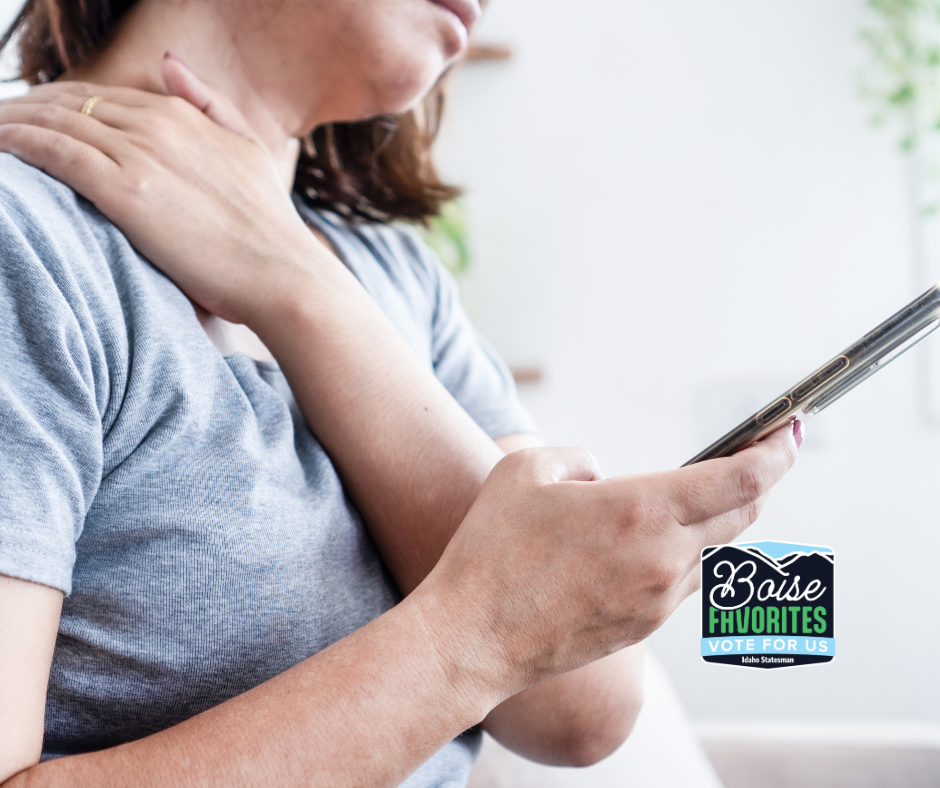 woman with neck pain that needs chiropractic for Fall Stiffness